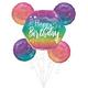Ombre Sparkle Birthday Foil Balloon Bouquet, 5pc
